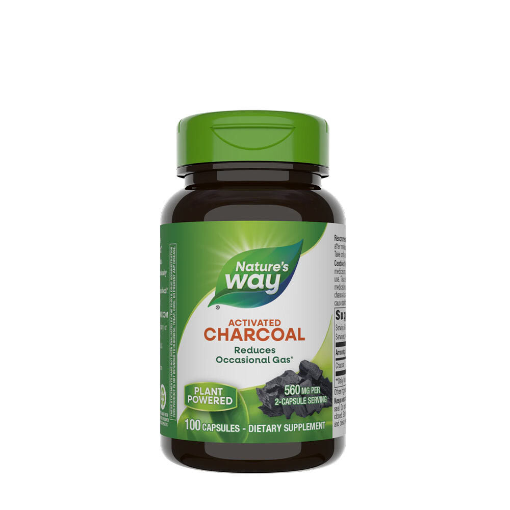 Natures Way Aktivt kul (100 kapsler) - Viking Supplements