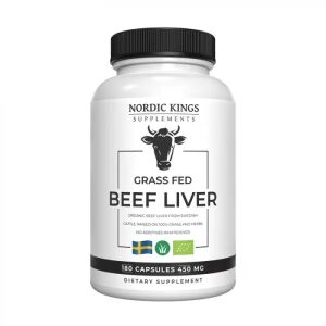 Nordic Kings 100% Økologisk oksekødlever fra græsopdrættede dyr – 180 kapsler - Viking Supplements