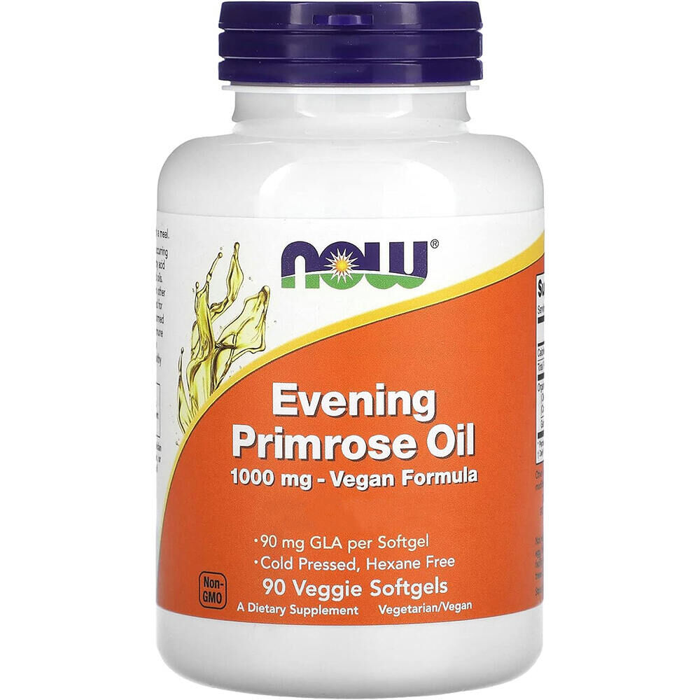 Now Foods Aftenprimroseolie 1000 mg, 90 vegetabilske kapsler – Viking Supplements