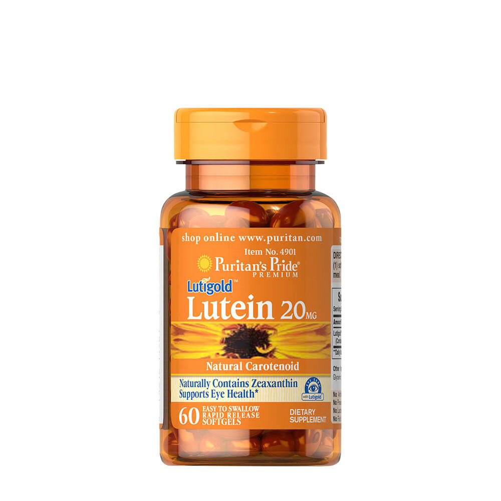 Puritans Pride Lutein 20 mg med zeaxanthin (60 bløde kapsler) - Viking Supplements
