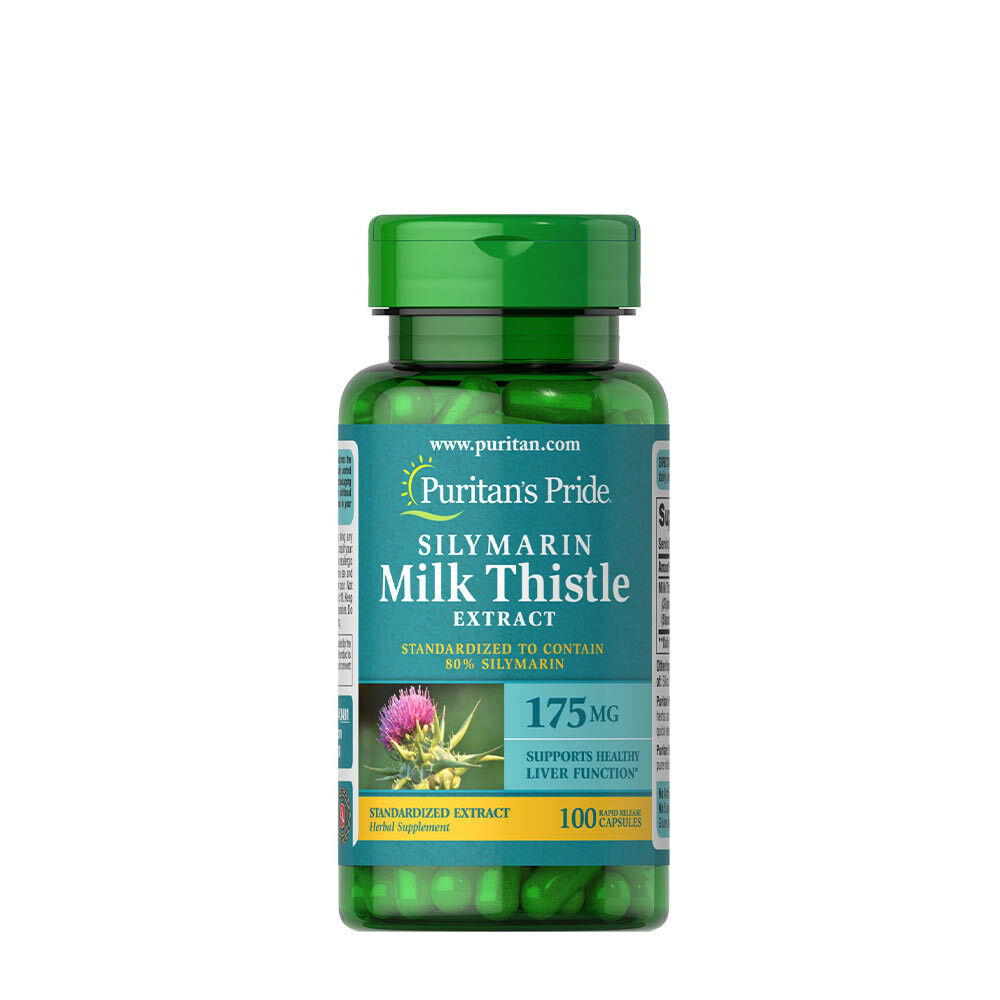 Puritan's Pride Marietidsel, standardiseret til 175 mg (silymarin) (100 kapsler) - Viking Supplements