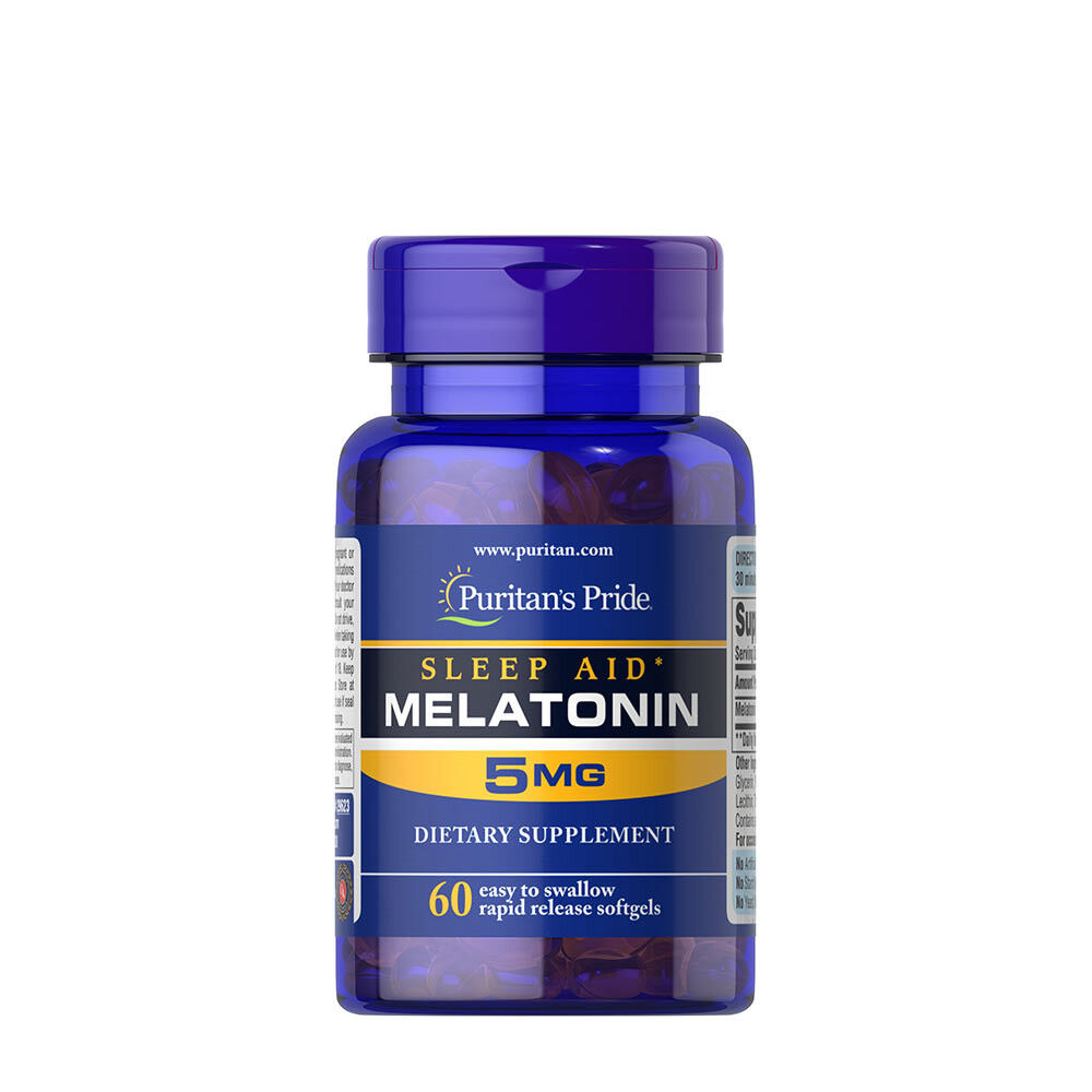Puritan's Pride Søvnhjælpemiddel Melatonin 5 mg (60 bløde kapsler) - Viking Supplements