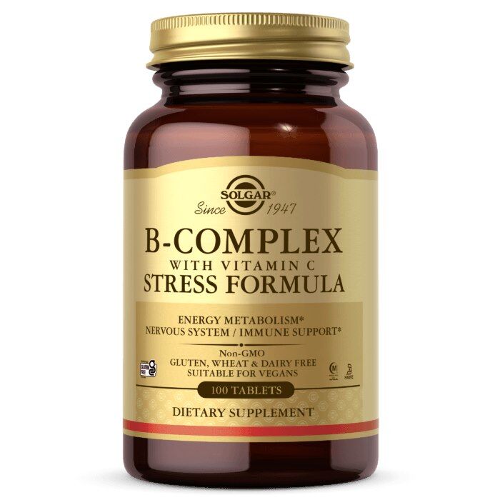 SOLGAR B-kompleks med C-vitamin (100 tabletter) - Viking Supplements