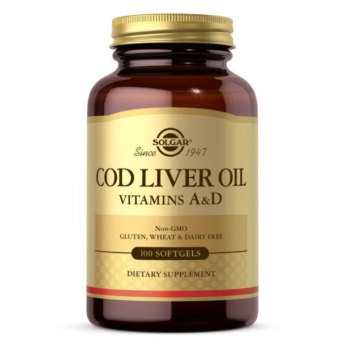 SOLGAR Torskeleverolie – Vitamin A og D (100 kapsler) – Viking Supplements