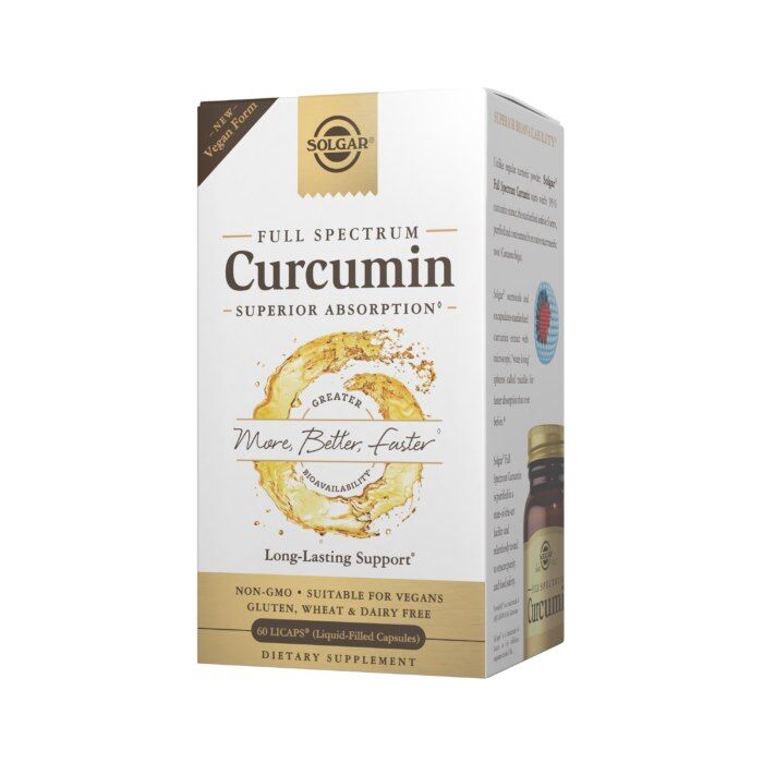 SOLGAR Curcumin Full Spectrum i vegansk form (60 kapsler) - Viking Supplements