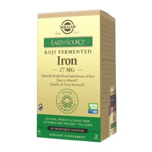 SOLGAR Earth Source® Koji-fermenteret jern 27 mg  (30  kapsler) - Viking Supplements