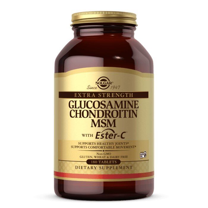 SOLGAR Glucosamin, chondroitin og MSM med ekstra høj styrke og Ester-C (180 tabletter) – Viking Supplements