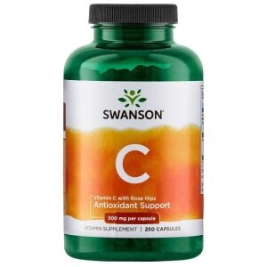 SWANSON C-vitamin 500 + vild rose 250 kapsler - Viking Supplements
