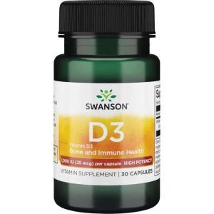 SWANSON D-3-vitamin 1000 IU 30 kapsler - Viking Supplements