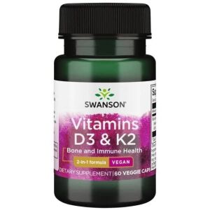 SWANSON D3-vitamin 2000 IU + K2 75 mcg 60 kapsler – Viking Supplements
