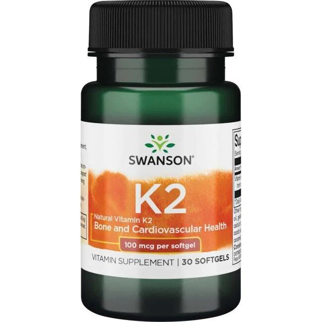 SWANSON Naturlig K2-vitamin 100 mcg, 30 kapsler - Viking Supplements