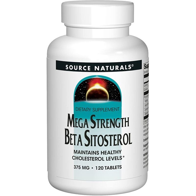 Source Naturals Mega Strength Beta-sitosterol 375 mg, 120 vegetabilske tabletter – Viking Supplements
