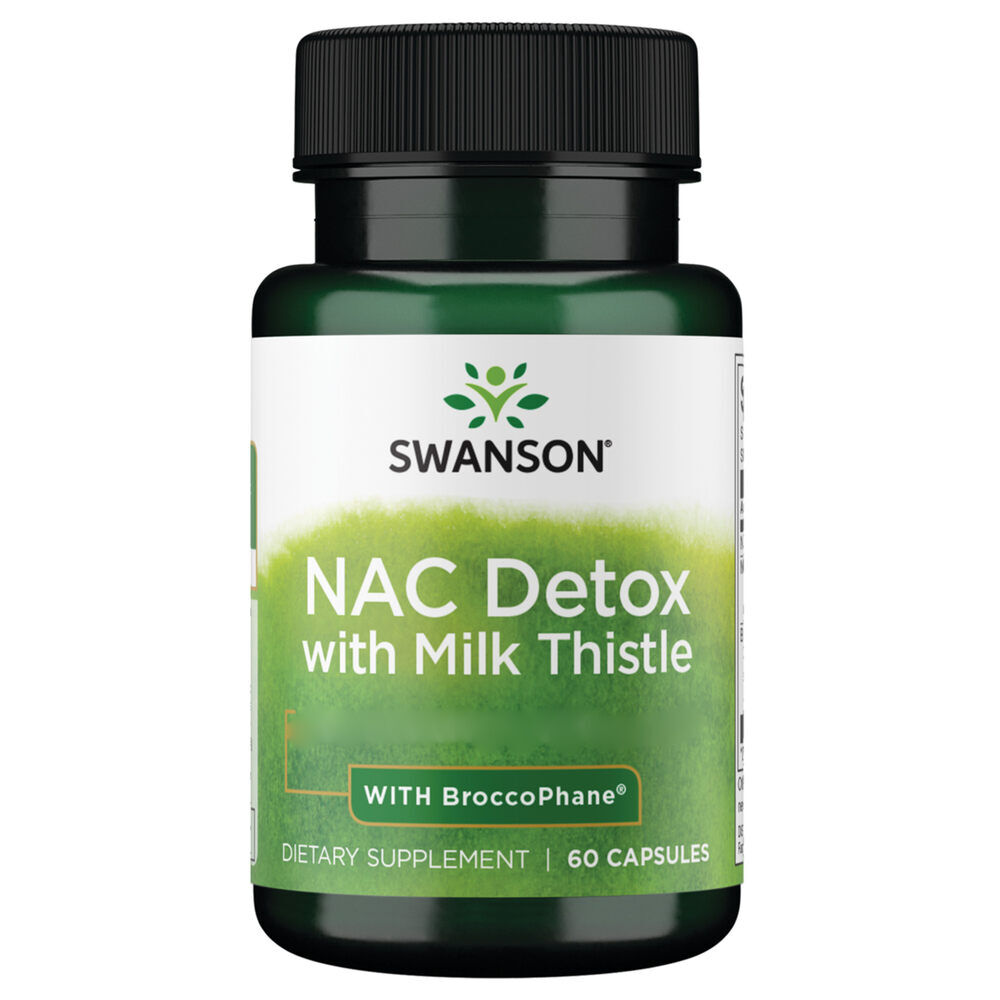 Swanson NAC Detox Depot med marietistel – med Broccophane, 60 kapsler – Viking Supplements
