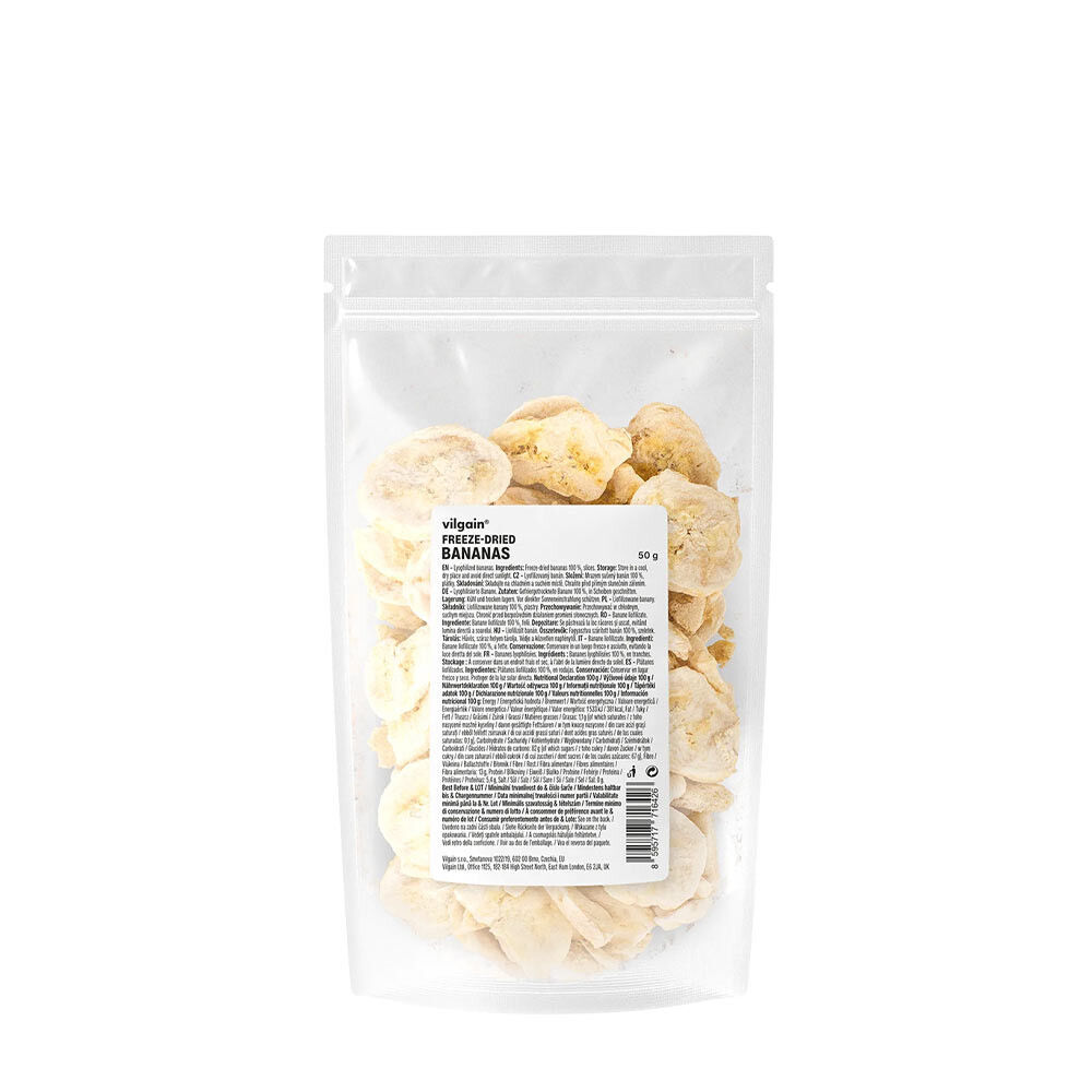 Vilgain frysetørrede bananer (50 g) - Viking Supplements