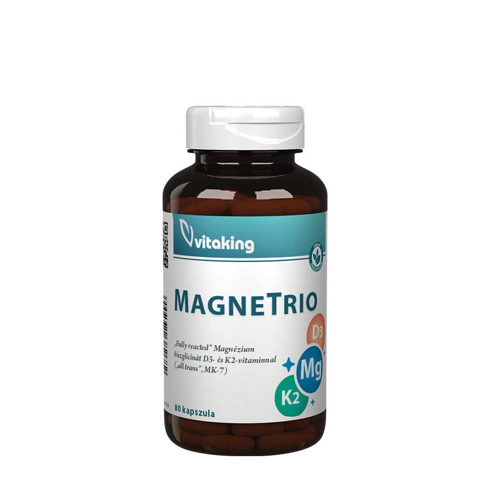 Vitaking MagneTrio D3+K2+ magnesiumbisglycinat (80 kapsler) - Viking Supplements