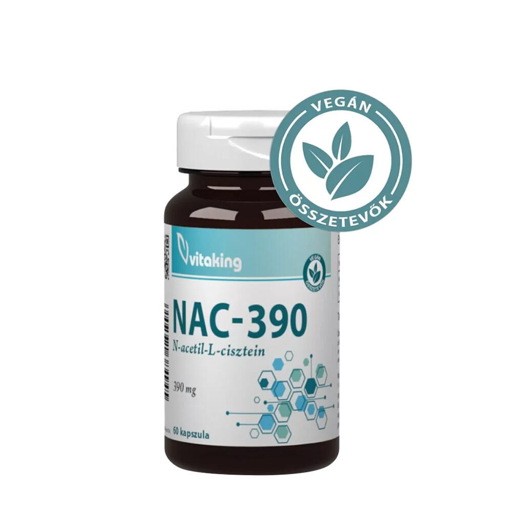 Vitaking NAC-390 (N-acetyl-L-cystein) 390 mg (60 kapsler) - Viking Supplements