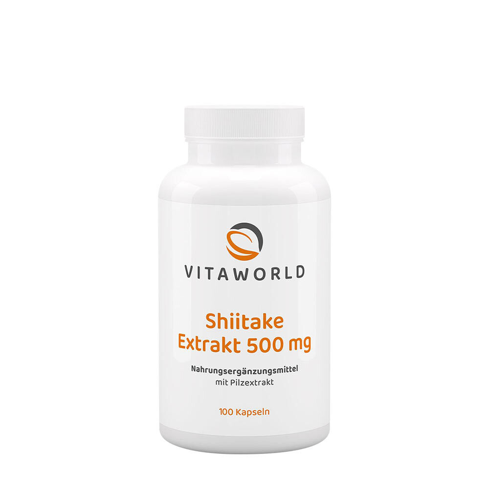 Vitaworld Shiitake-ekstrakt 500 mg (100 kapsler) - Viking Supplements